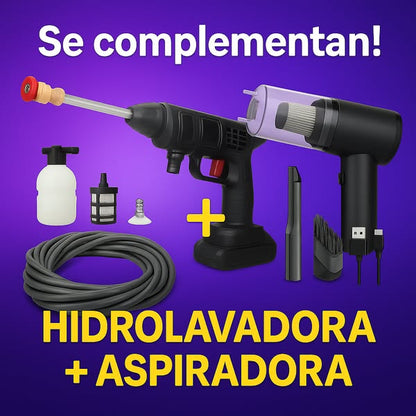Hidrolavadora Inalambrica Portátil 48v con 2 Baterias +   🎁SÚPER REGALO Aspiradora Portatil 3 En 1