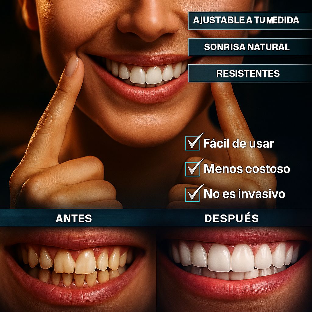 ¿TE DAN PENA TUS DIENTES? TRANSFORMA TU SONRISA AL INSTANTE - COMPRA 1 Y LLÉVATE 2 + REGALO SORPRESA - CARILLAS DENTALES FABRICADAS EN RESINA